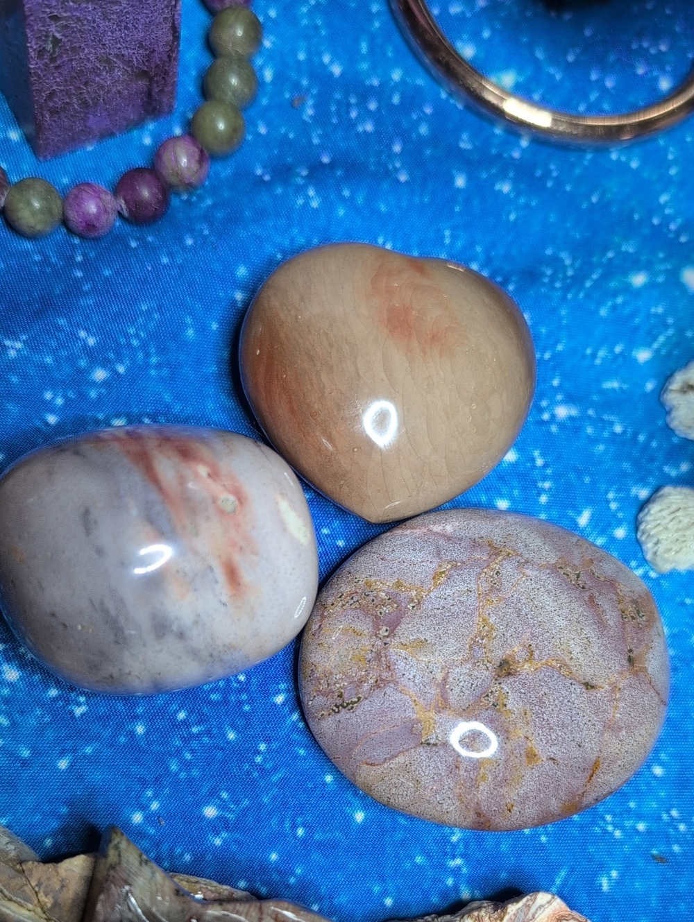 Jasper Trio Tumble collection rare purples included - Picture 2 of 2